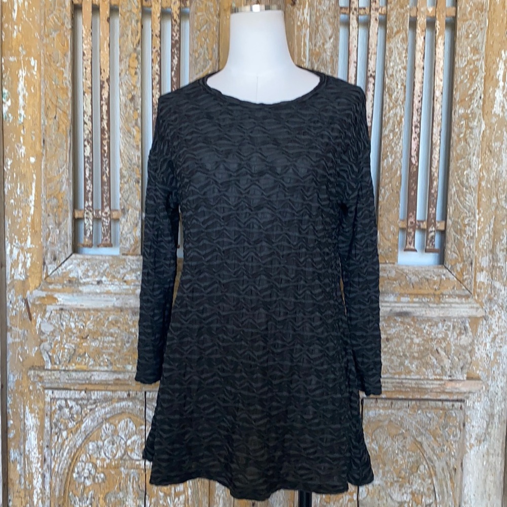 CUT LOOSE BLACK LAGENLOOK TOP 3/4 SLEEVE MEDIUM EXCELLENT
